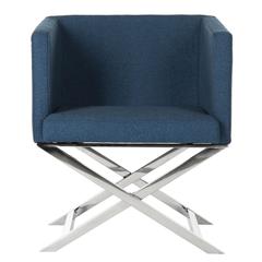 CELINE CHROME CROSS LEG CHAIR, FOX2033A