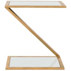 ANDREA GLASS TOP GOLD ACCENT TABLE