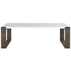 Home Collection Bartholomew Mid-Century Modern White and Dark Brown Coffee Table
