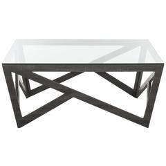 RALSTON MID CENTURY GLASS TOP COFFEE TABLE