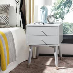 LYLA MID CENTURY RETRO SILVER CAP NIGHTSTAND, FOX6234C