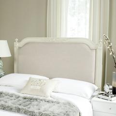 RUSTIC WOOD BEIGE LINEN TWIN HEADBOARD, FOX6242B-T