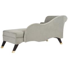 CAIDEN VELVET CHAISE W/ PILLOW, FOX6284B