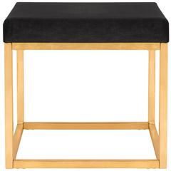 ROWAN CONTEMPORARY GLAM VELVET SQUARE OTTOMAN, FOX6288A