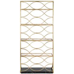 SPANO 4 GLASS TIER MARBLE BASE ETAGERE