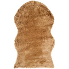 FAUX SHEEP SKIN, CAMEL, 3' X 5', Area Rug