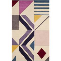 FIFTH AVENUE, IVORY / PURPLE, 5' X 8', Area Rug
