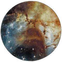 GALAXY, ORANGE / MULTI, 5'-3" X 5'-3" Round, Area Rug