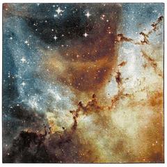 GALAXY, ORANGE / MULTI, 5'-3" X 5'-3" Square, Area Rug