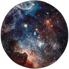 GALAXY, PURPLE / MULTI, 5'-3" X 5'-3" Round, Area Rug