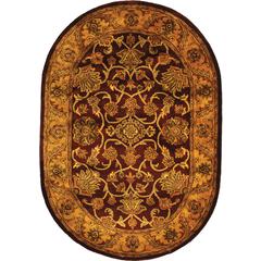 GOLDEN JAIPUR, BURGUNDY / GOLD, 4'-6" X 6'-6" Oval, Area Rug