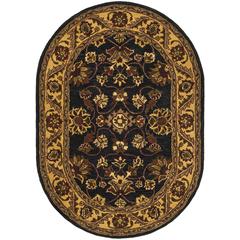 GOLDEN JAIPUR, BLACK / GOLD, 4'-6" X 6'-6" Oval, Area Rug