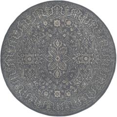 GLAMOUR, STEEL / BLUE, 6' X 6' Round, Area Rug
