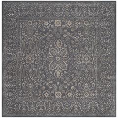 GLAMOUR, STEEL / BLUE, 6' X 6' Square, Area Rug