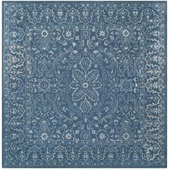 GLAMOUR, GREY / BLUE, 6' X 6' Square, Area Rug