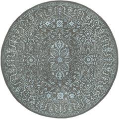 GLAMOUR, BLUE / DARK GREY, 6' X 6' Round, Area Rug