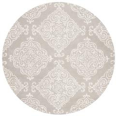 GLAMOUR, SILVER / IVORY, 6' X 6' Round, Area Rug, GLM568A-6R