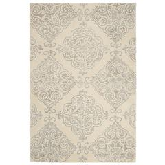 GLAMOUR, IVORY / SILVER, 4' X 6', Area Rug