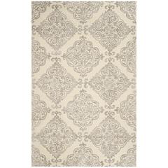 GLAMOUR, IVORY / SILVER, 5' X 8', Area Rug