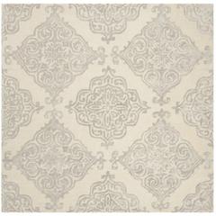 GLAMOUR, IVORY / SILVER, 6' X 6' Square, Area Rug