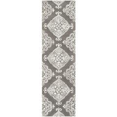 GLAMOUR, DARK GREY / IVORY, 2'-3" X 8', Area Rug
