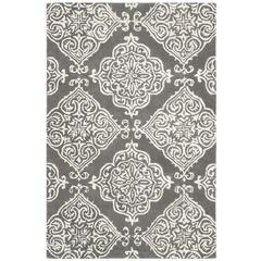 GLAMOUR, DARK GREY / IVORY, 4' X 6', Area Rug