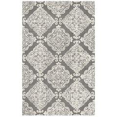GLAMOUR, DARK GREY / IVORY, 5' X 8', Area Rug