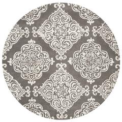 GLAMOUR, DARK GREY / IVORY, 6' X 6' Round, Area Rug