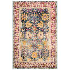 GRANADA, BLUE / FUCHSIA, 10' X 14', Area Rug