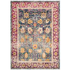 GRANADA, BLUE / FUCHSIA, 6'-7" X 9', Area Rug