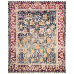 GRANADA, BLUE / FUCHSIA, 8' X 10', Area Rug
