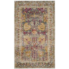 GRANADA, LIGHT GREY / MULTI, 3' X 5', Area Rug