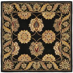 HERITAGE, BLACK, 6' X 6' Square, Area Rug
