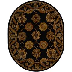 HERITAGE, BLACK, 7'-6" X 9'-6" Oval, Area Rug