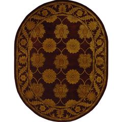 HERITAGE, MAROON, 7'-6" X 9'-6" Oval, Area Rug