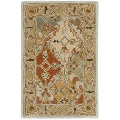 HERITAGE, LIGHT BLUE / LIGHT BROWN, 2' X 3', Area Rug