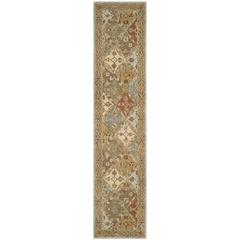 HERITAGE, LIGHT BLUE / LIGHT BROWN, 2'-3" X 10', Area Rug