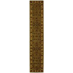 HERITAGE, GREEN / GOLD, 2'-3" X 12', Area Rug