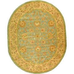 HERITAGE, BLUE / BEIGE, 7'-6" X 9'-6" Oval, Area Rug