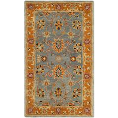 HERITAGE, BLUE / ORANGE, 3' X 5', Area Rug