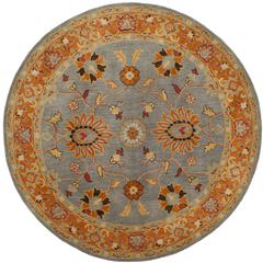 HERITAGE, BLUE / ORANGE, 6' X 6' Round, Area Rug