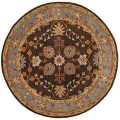 HERITAGE, CHARCOAL / BLUE, 6' X 6' Round, Area Rug, HG405A-6R