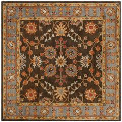 HERITAGE, CHARCOAL / BLUE, 6' X 6' Square, Area Rug, HG405A-6SQ