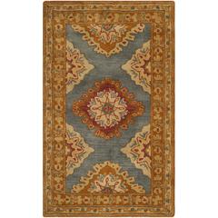 HERITAGE, BLUE / RUST, 3' X 5', Area Rug