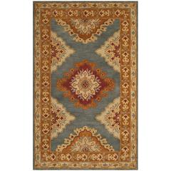 HERITAGE, BLUE / RUST, 5' X 8', Area Rug