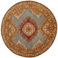 HERITAGE, BLUE / RUST, 6' X 6' Round, Area Rug