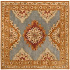 HERITAGE, BLUE / RUST, 6' X 6' Square, Area Rug