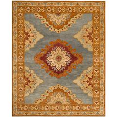 HERITAGE, BLUE / RUST, 8' X 10', Area Rug