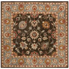 HERITAGE, CHARCOAL / BLUE, 6' X 6' Square, Area Rug, HG412A-6SQ