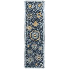 HERITAGE, NAVY / GOLD, 2'-3" X 8', Area Rug